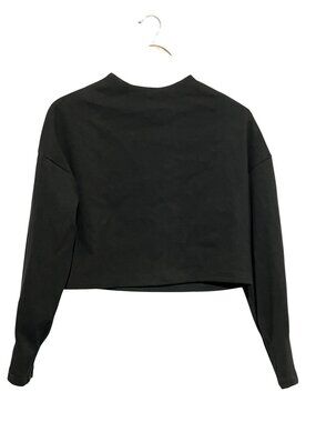 Lvir Cropped Sweatshirt Black Size XS Minimalist Long Sleeve